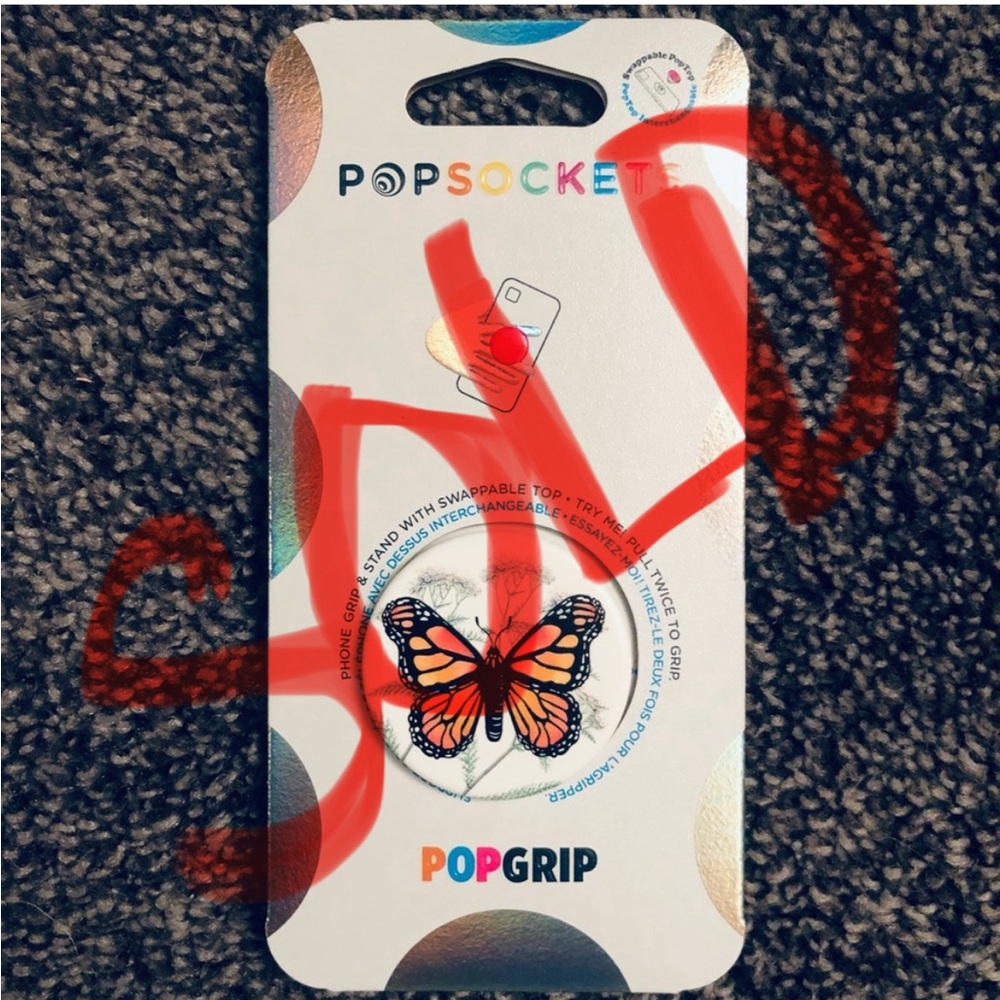 PopSocket PopGrip Butterfly NWT - Picture 1 of 3